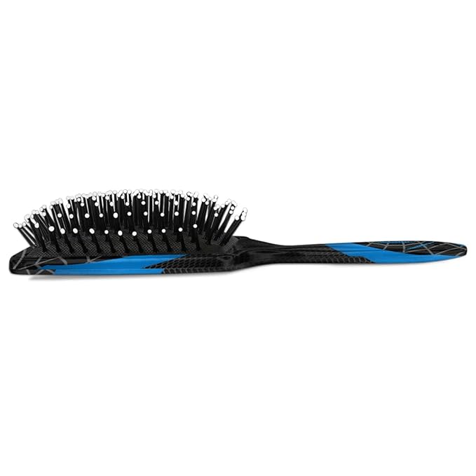 Kids Hair Brush for Boys Girls Toddler - Detangler Hairbrush for Wet Dry Thin Long Curly Hair Pain-Free Comb (Blue Spider Web)
