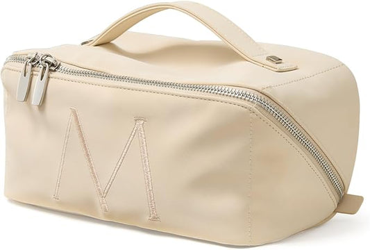 EACHY Travel Makeup Bag,Large Capacity Cosmetic Bags for Women,Waterproof Portable Pouch Open Flat Toiletry Bag Pattern Makeup Bag