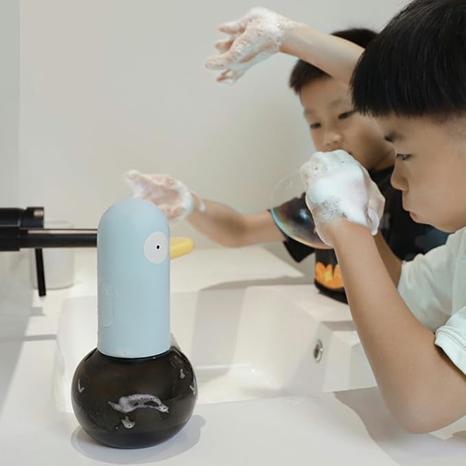 Cute Soap Dispenser - Pigeon Automatic Foam Soap Dispenser for Kids Bathroom Kitchen School, USB Rechargeable Hand-Free Detergent Dispensers 13.5oz New House Decor Children