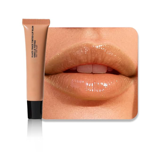 Light Gloss Tinted Buttery Lip Balm – Hydrating Lip Care with Nourishing Oils for Women’s Dry Lips, Natural Tint & Soft Gloss, Lip Plumper Moisture & Light Lip Stain Finish, Vegan #02 Vanilla Toffee