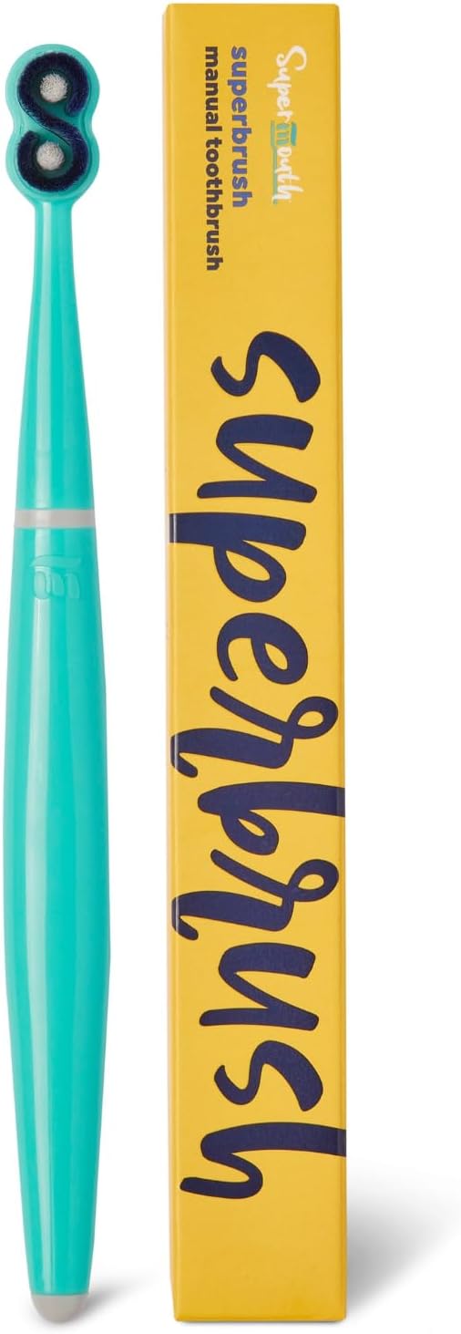 SuperMouth® SuperBrush® Manual Toothbrush – Ultra-Soft Patented SuperBristles® Conform to Teeth for 30X Better Cleaning, Deep Plaque Removal, Sensitive Teeth & Gum Care, Preteens to Adults