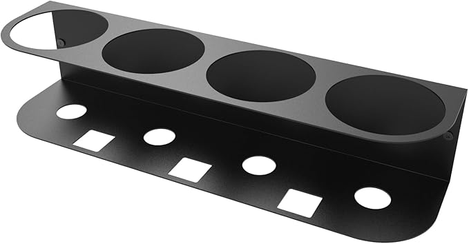 JINGCHENGMEI 4 Spray Bottles Holder, Steel Wall Mount Storage Organizer for All-Purpose at Garage and Home (SBH-4B1Pc)