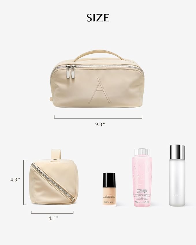 EACHY Travel Makeup Bag,Large Capacity Cosmetic Bags for Women,Waterproof Portable Pouch Open Flat Toiletry Bag Pattern Makeup Bag