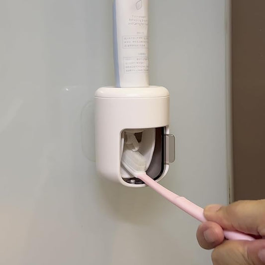 2025 Upgraded So Nice Toothpaste Dispenser Wall Mounted Bathroom Automatic Toothpaste Squeezer,Visualization of Toothpaste Flow Rate(White&Transparent) (Light White & Dustproof)