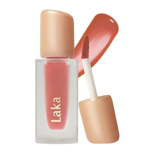 Laka Fruity Glam Tint, 4.5g/0.15oz, Glowing Lip Stain with Wide Color Spectrum, Hydrating & Lightweight Texture, Long-Lasting Bold Stain, Non-Sticky, Vegan, K-Beauty (#138 Parfait)