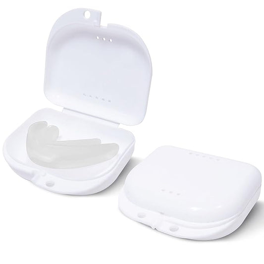 Retainer Case - Pack of 2 - Odorless Mouth Guard Case - Retainer Holder - Ventilated, Durable & Hygienic Night Guard Cases for Travel, Carrying and Protecting Braces, Partial Dentures & Aligners