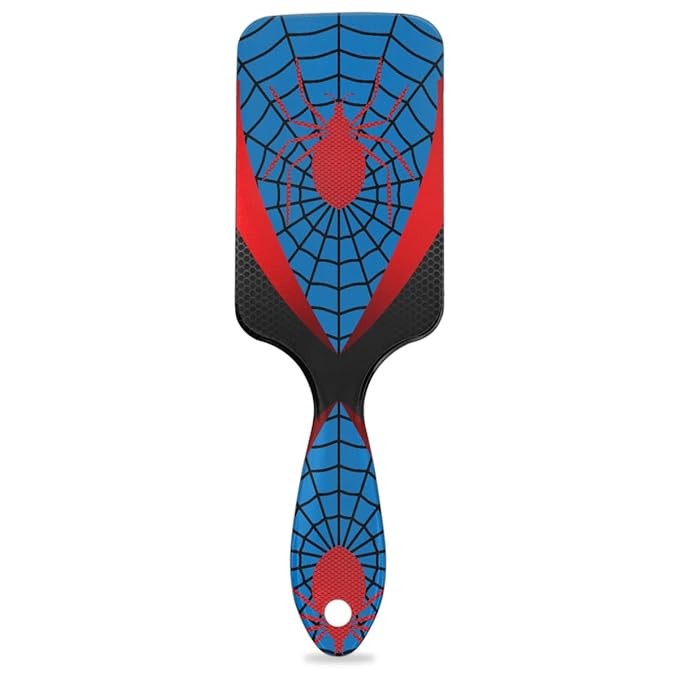 Kids Hair Brush for Boys Girls Toddler - Blue Red Spider Web Detangler Hairbrush for Wet Dry Thin Long Curly Hair Pain-Free Comb Glide Through Tangles with Ease and Massage Scalp