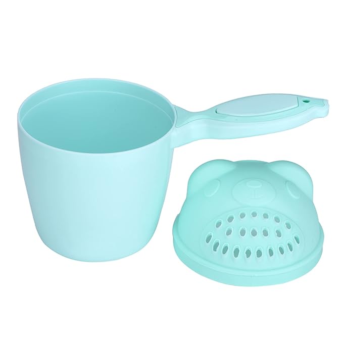 Detachable Tear-Free Waterfall Baby Rinse Cup, Shampoo Flusher for Hair Bathing (Green)