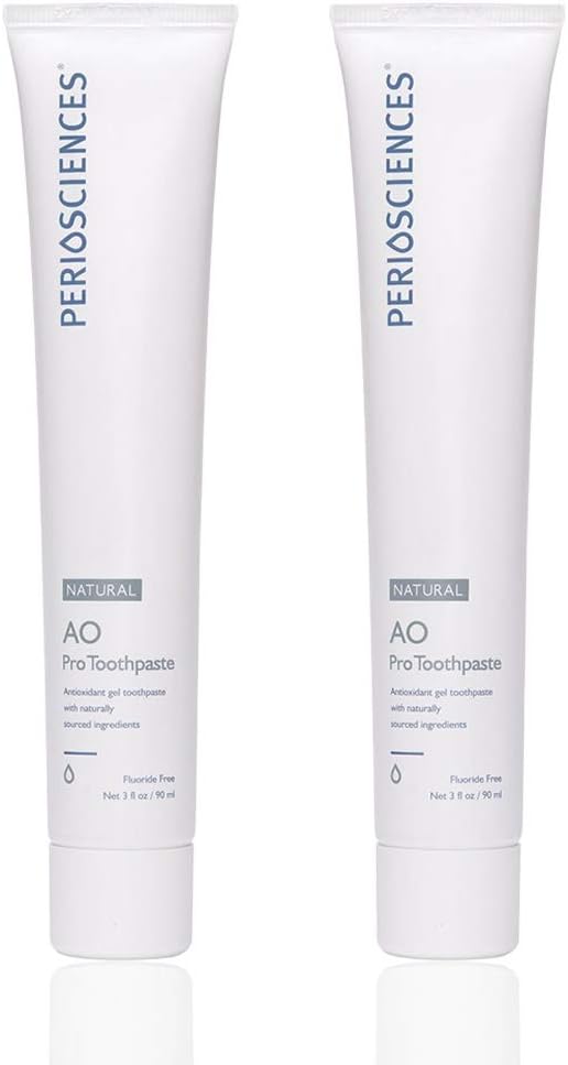 PerioSciences AO Pro Natural Toothpaste with Nano Hydroxyapatite, Remineralizing, Fluoride Free, SLS Free, Gluten Free 3 fl oz / 90ml - Pack of 2