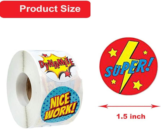 Motivational Stickers for Kids 1.5 Inch 500PCS Reward Stickers for Students Teachers School Stickers