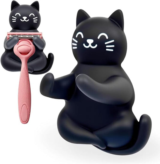 Cute Cat Razor Holder Shower, Black Cat Bathroom Decor, Cute Gadgets Leg Razor Holder, Funny Bathroom Decor Accessories for Women Mom Sister Friend Wife Girlfriend, Black Cat Gifts for Women