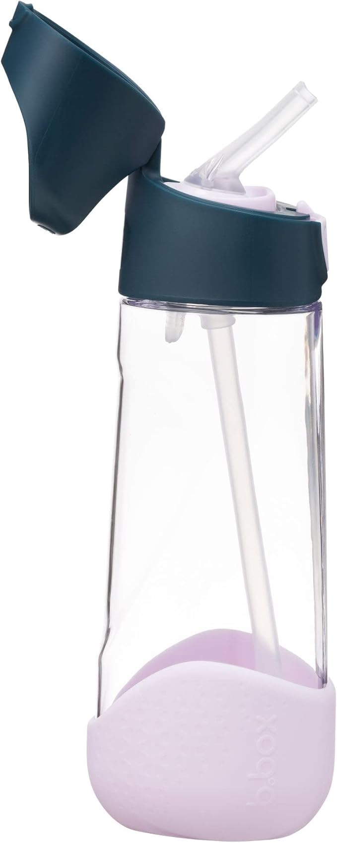 b.box 20oz Tritan Kids Water Bottle –Toddler Drink Bottle with Straw for School, Daycare, Travel w/Easy-Grip Triangular Design, Leak Proof Lid & Handle, BPA Free, Dishwasher Safe (Indigo Rose)