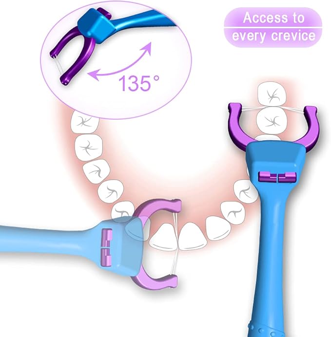 T.Smile Evolutionary Clean Dental Flossers, Kit of Refills Plus Long Handle (2 Handles + 200 Refills)