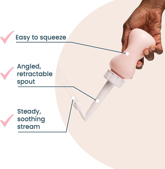 Popped Peri Bottle for Postpartum Care | Portable Bidet | Spray Bottle for Pain Relief, Tears, and Hemorrhoids After Birth | Postpartum Essential (Pink, 10 oz)
