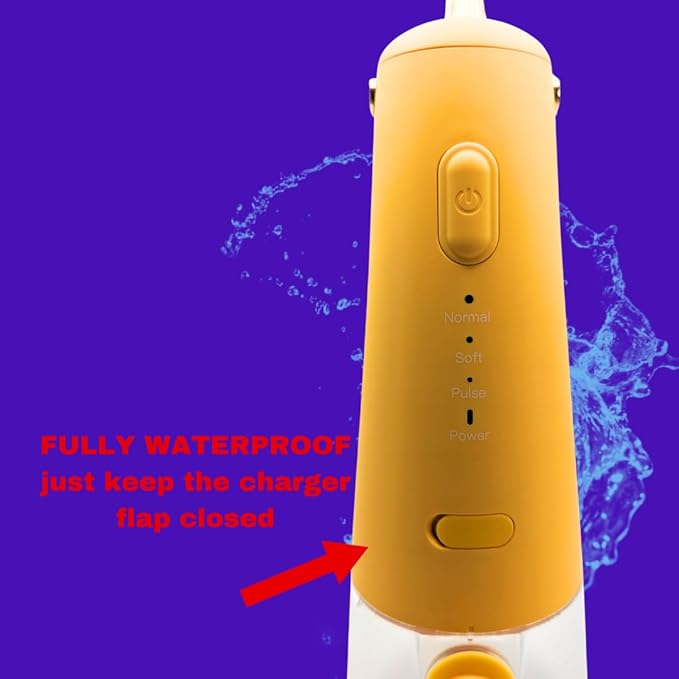 Penguin Pip Kids' Premium Water Dental Flosser Cordless for Teeth, 3 Modes Dental Oral Irrigator, Soft Normal Pulse, Beginners, Braces, Robust Antislip IPX7 Waterproof Powerful Battery Life