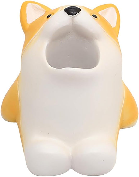 Cartoon Animal Toothbrush Holder Stand - Adorable Bathroom Organizer with Animal-Shaped Base, Cute Toothbrush Storage for Kids & Family, Drip-Free Countertop/Sink Organizer for Bathroom Decor (White)