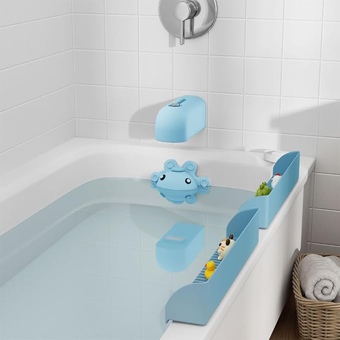 Bathtub Faucet Cover, Soft Silicone Bath Faucet Cover for Kids, Bath Spout Cover for Tub, Faucet Cover for Bathtub Safety, Toddler Bath Tub Spout Protector Cover, Universal Fit (Blue)
