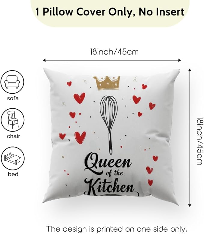 Cirzone Chef Gifts for Women -18x18Inch Throw Pillow Cover Funny Chef Gifts with Gift Box Perfect Birthday Cooking Enthusiasts Gifts for Home Sofa Decor