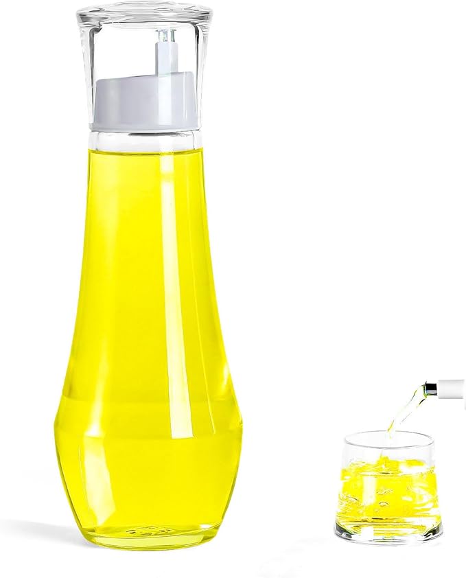 Mouthwash Dispenser, Glass For Bathroom, Glass Mouth Wash Dispensers With Cup, Mouthwash Container Bottle Holder For Adults/Kid, 8.8 OZ, 1P