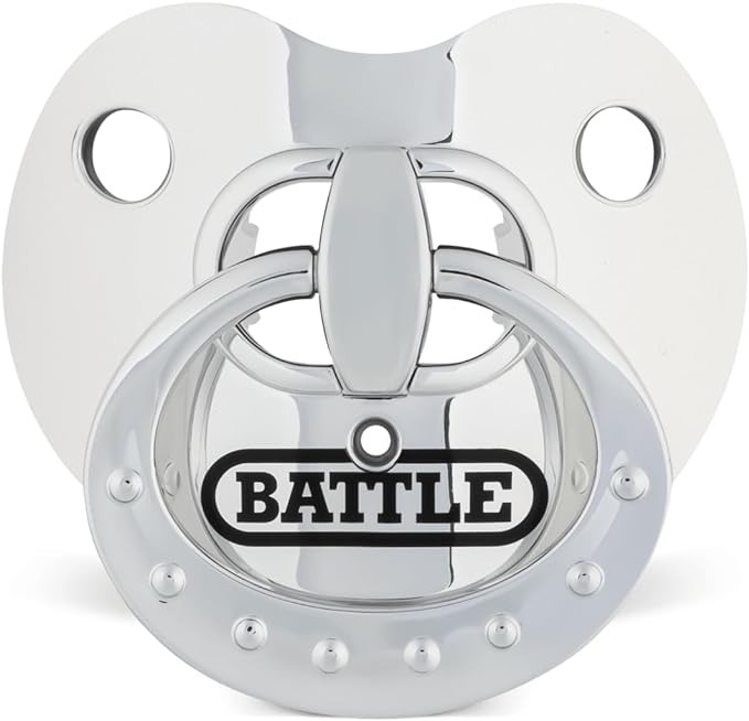 Battle Sports Binky Oxygen Football Mouthguard - Detachable Strap, Maximum Breathability, Works with Braces & No Boiling Required