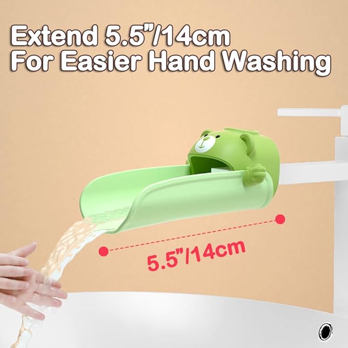 DLUCKY Faucet Extender for sink Easy Use Sink Faucet Extenders with Temperature Sensitive for Toddlers, Kids Hand Washing Faucet Extension for Bathroom Sink, Kitchen, Green