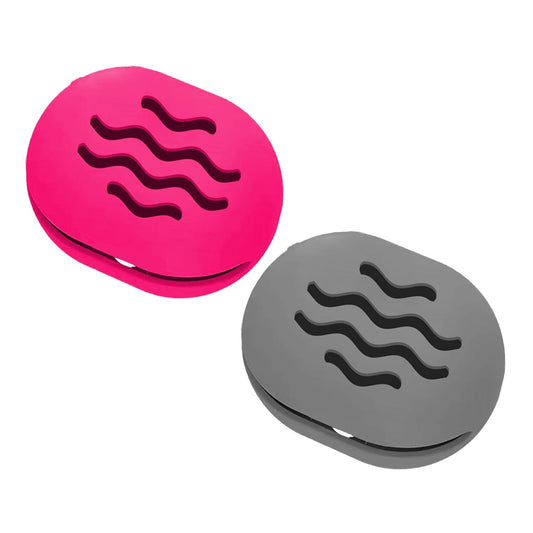 2-Pack Silicone Makeup Sponge Travel Case Makeup Sponge Holder Beauty Blender Case - Travel Storage Case for Beauty Blenders, Portable Organizer（Rose+Gery）