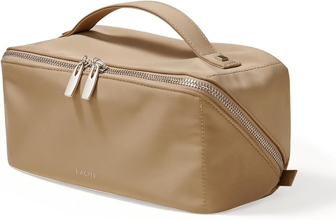 EACHY Travel Makeup Bag,Large Capacity Cosmetic Bags for Women,Waterproof Portable Pouch Open Flat Toiletry Bag Pattern Makeup Bag