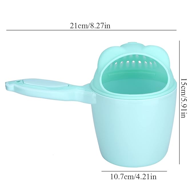 Detachable Tear-Free Waterfall Baby Rinse Cup, Shampoo Flusher for Hair Bathing (Green)