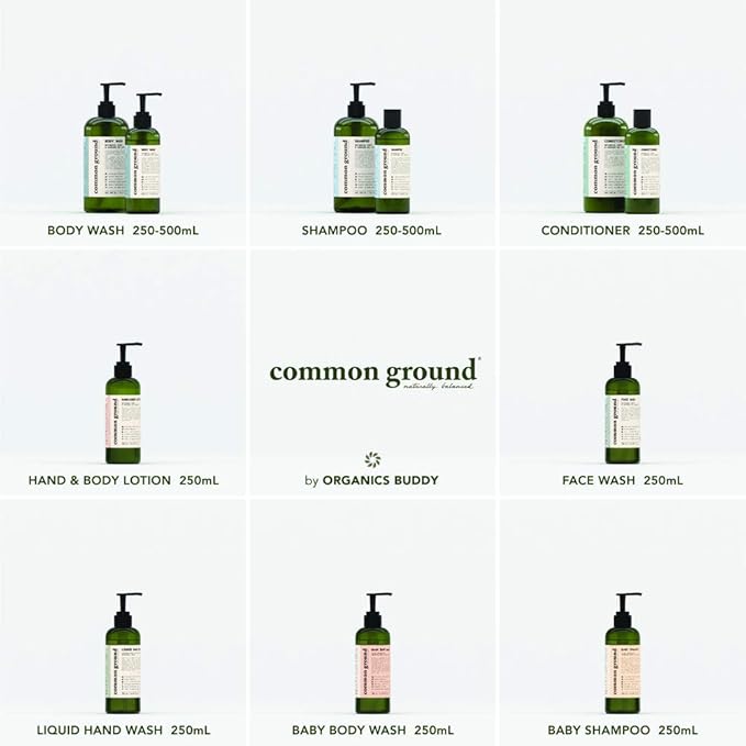 COMMON GROUND Natural Hand Wash Soap - Paraben & Cruelty Free - Daily - Vegan, Plant-Based, Avocado Oil - For All, Men, Women, Eczema, Sensitive Skin 8.4 Fl Oz (3 Pack)