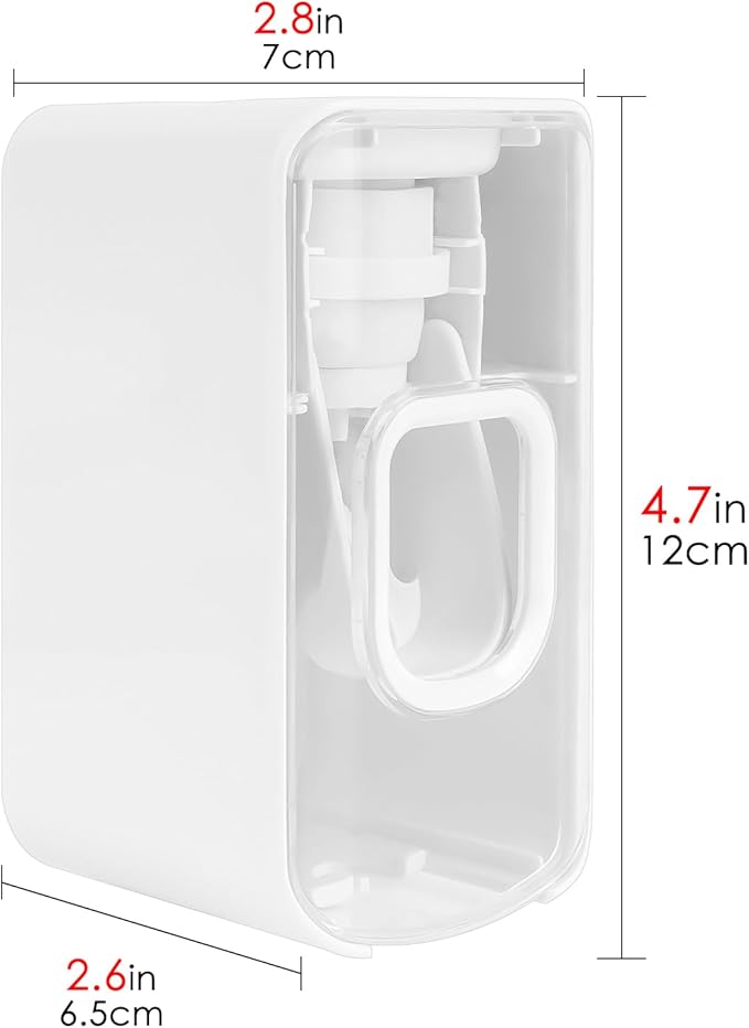 2 Slot Toothbrush Holder and Toothpaste Dispenser Wall Mounted, Automatic Toothpaste Squeezer, 2 in 1 Tooth Brush Toothpaste Organizer for Shower (Clear)