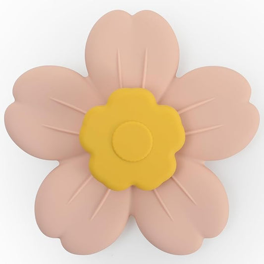 Suction Spinning Toy, Silicone Toddler Sensory Toys for Bath Toys Birthday Gift (Mustard&Blush)