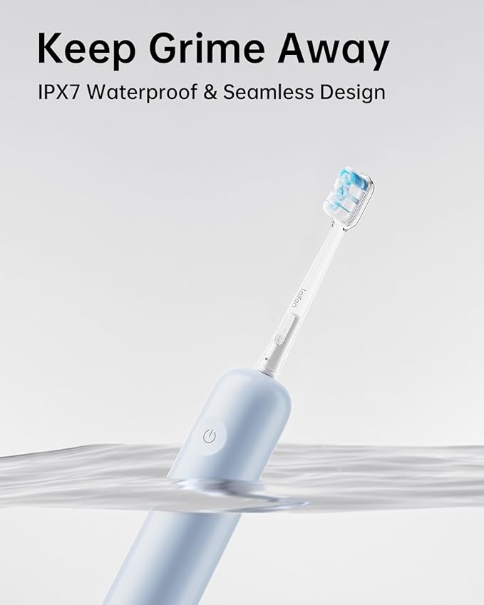 Laifen Wave Electric Toothbrush, Oscillation & Vibration Sonic Electric Toothbrush for Adults with App, 3 Brush Heads, IPX7 Waterproof Magnetic Rechargeable Travel Powered Toothbrush ABS(Blue)