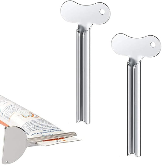 Toothpaste Squeezer, Metal Tube Squeezer Key Stainless Steel Toothpaste Roller Tube Wringer for Paint, Cream, Cosmetic and Hair Dye (B*2 PCS)