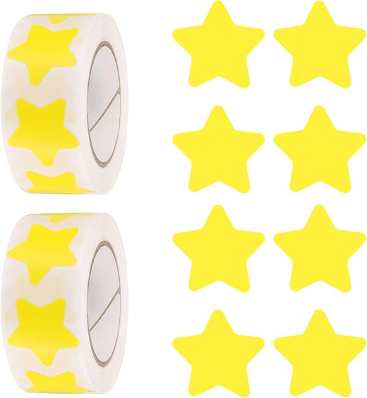 PATIKIL Star Stickers Roll 1 Inch(25mm), 1000pcs Reusable Self-Adhesive Star Labels for Reward Behavior Chart Teachers Business Decorating Wedding DIY Crafts, Yellow