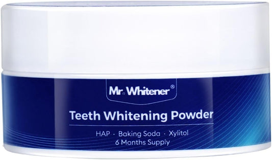 Teeth Whitening Powder 30g, Toothpaste Whitening Powder 6 Months Supply, Dentist-Approved & Enamel-Safe, Tea, Coffee, Wine, Smoking & Yellow Tooth Stain Removal Without Sensitivity, Fresh Mint Flavor