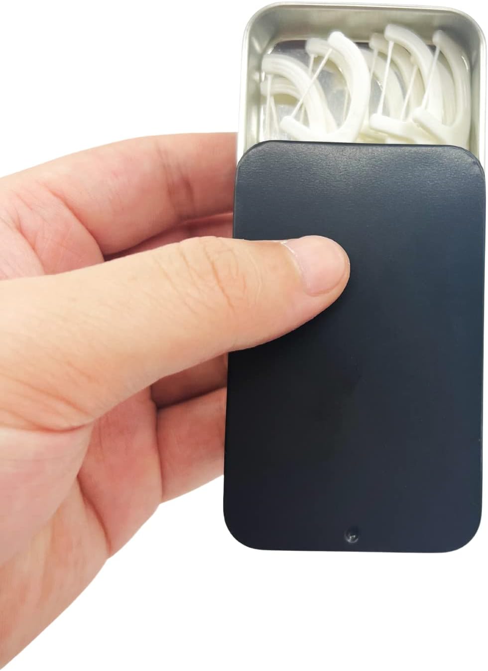 2Pack Dental Floss Portable Case,Dental floss Dispenser,Storage 24 Picks Adult Floss in Box,Refillable Glide floss,Portable Travel Floss Box for Travel(Black)