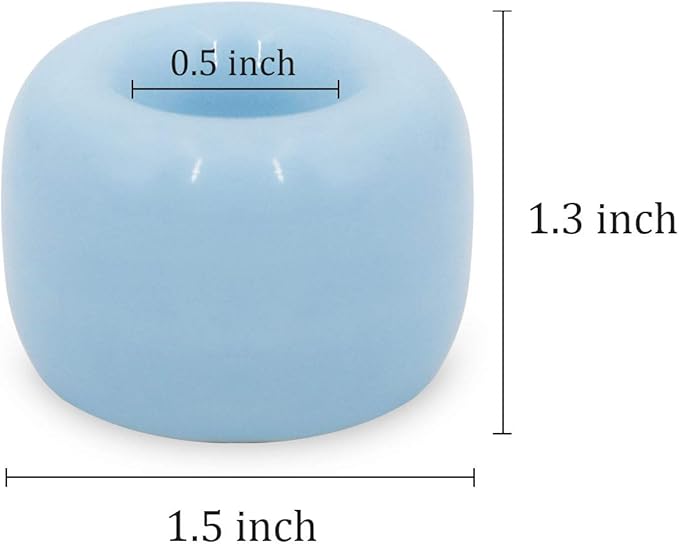 AirMoon Mini Ceramic Toothbrush Holder for Bathroom - Blue Small Countertop Organizer, Easy Clean Toothbrush Stand, Suit for Electric Toothbrush Head, Pens & Coffee Spoon, Pack of 2