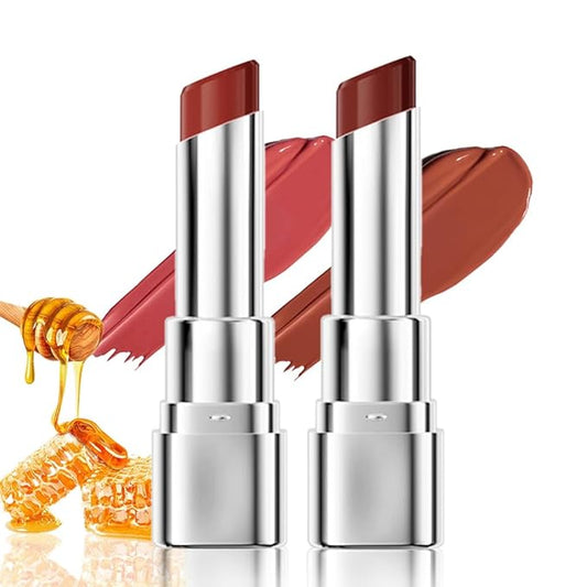 2Pcs Honey Tinted Lip Stain Lip Balm Lip Gloss Lipstick, Sheer Hydrating Lip Stains Tint, Moisturizing Lip Color for All Skin Tones, Nourishing Lip Balm with a Hint of Natural Black Cherry Tint