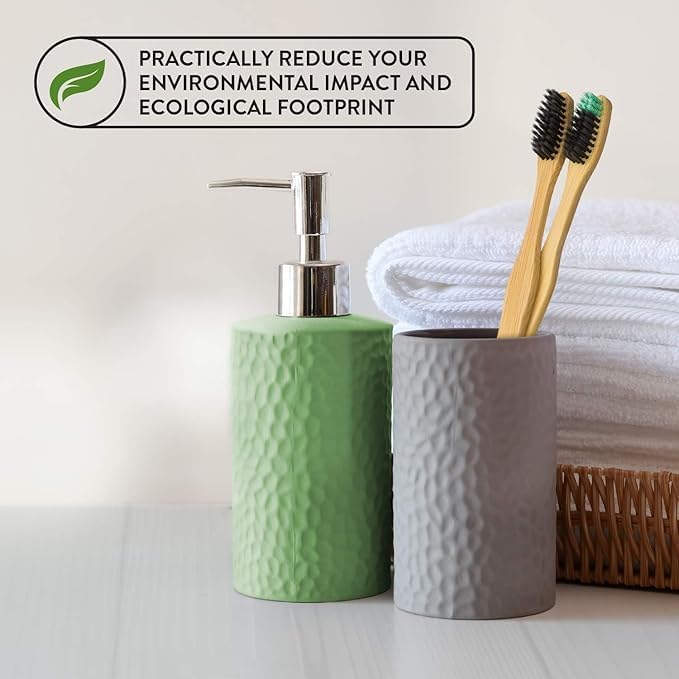 Lindo EcoGrip Bamboo Toothbrush - Soft German Made Fiber Bristles, Organic and Recyclable (Neutral)
