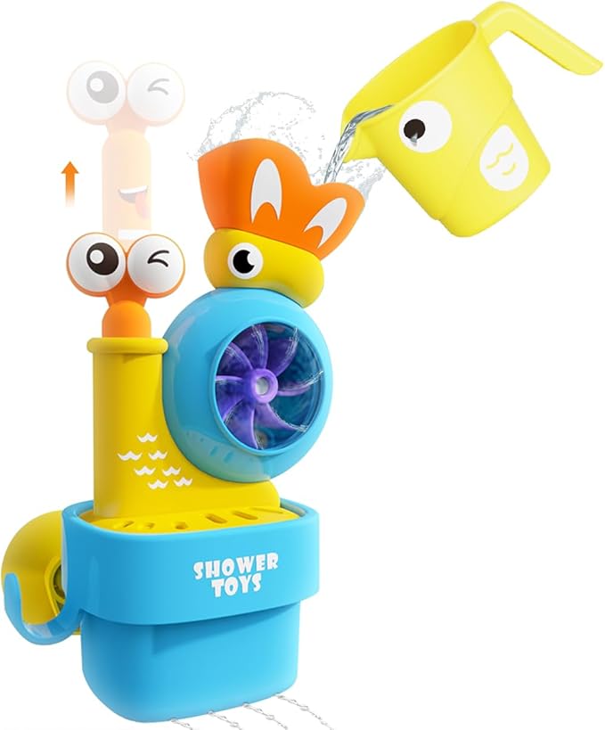 Bath Toys for Kids Ages 1-3: Snail Set with Watering Cup, Toddler Interactive Bath Toys with Strong Suction Cup, Attach to Any Tub or Shower Fun for Bath Time - Great for Boys, Girls Shower Gifts