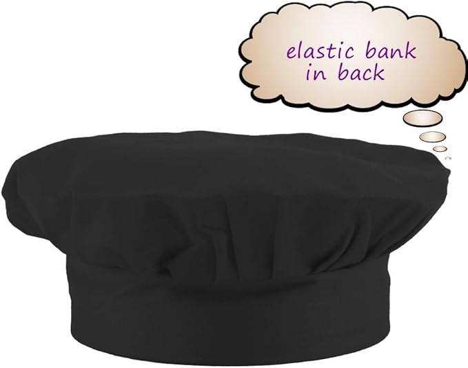 Kids Apron and Chef Hat Set, Adjustable Cotton Child Aprons with Large Pocket Black Girls Boys Kitchen Bib Aprons for Cooking Baking Painting