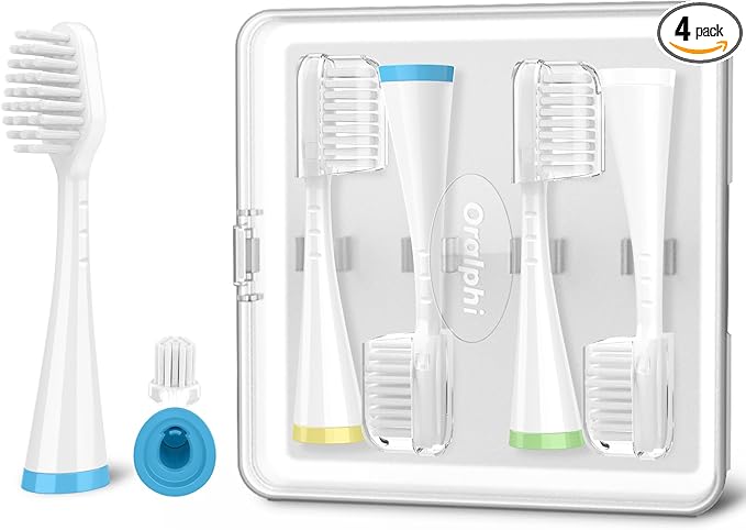 Sensitive Gum Care Replacement Brush Heads for Waterpik Complete Care 5.0/9.0 (CC-01/WP-861), STRB-3WW, Ultra Soft Bristles with Cover, Sonic Electric Tooth Brush Refill Heads (4-Pack, White)