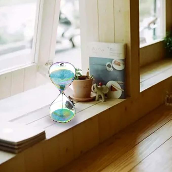 SuLiao Sand Timer 30 Minute Hourglass,Turquoise Sand Clock,Large Sand Watch 30 Min,Colorful Biloba Puff Minimalist Hour Glass Sandglass for Home,Desk,Office Decorative