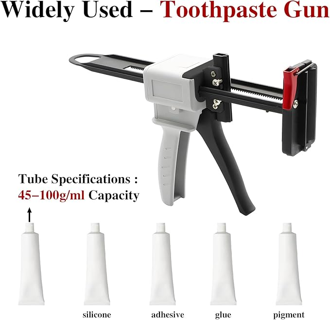 2025 New Toothpaste Tube Gun,Toothpaste Tube Glue Gun Squeezing Machine,Silicone Caulk Guns,Toothpastes Guns Dispenser,for DIY Projects,Caulking Sealant,Silicone Glue(White)