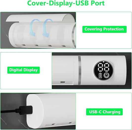 Smart Wall Mounted Toothbrush Holder with Timer, Wireless 4-Slot Toothbrush Organizer for Bathroom, Modern Smart Home Accessories & Decor, Space-Saving Wall Storage Rack for Family Use