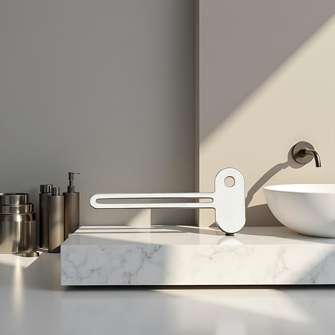 Silver Semicircular Metal Manual Toothpaste Squeezer Stainless Steel Dispenser Tube Squeezer Hand Cream Tube for Key Set Practi Toothpaste Squeezer Dispenser Reduce Toothpaste Waste