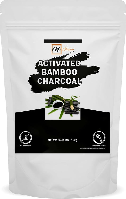 Activated Bamboo Charcoal 100g / 0.22lbs for Teeth Cleaning, Face Masks, Scrubs and Soap Making