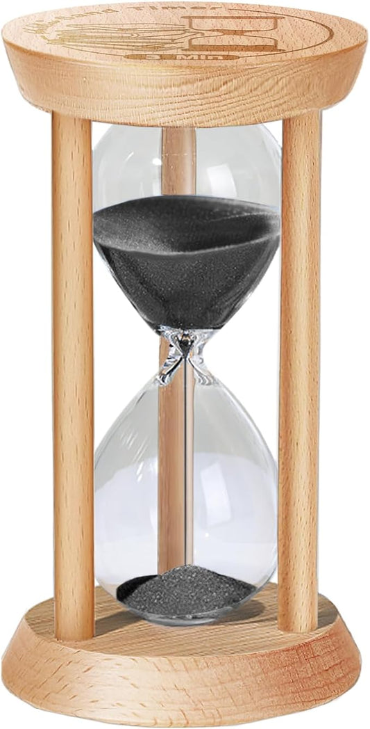 SuLiao Wooden Sand Timer 3 Minute Hourglass, Wood Black Sand Clock, Small Watch 3 Min Timer, Hour Glass Sandglass for Home, Reloj De Arena, Office, Decorative, Game, Classroom