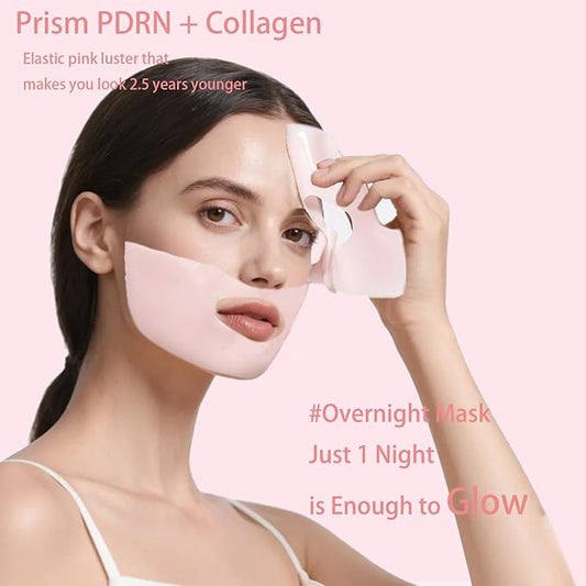 5 Pack Salmon DNA PDRN Pink Collagen Gel Face Mask, Overnight Hydrogel Real Deep Mask Korean Skincare - Enhancing Recovery for All Skin Types and Radiance Boost, elasticity, hydrating, firming