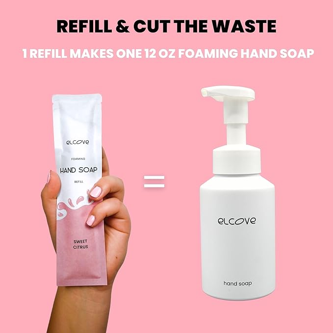 Foaming Hand Soap Refills (10 Pack), Concentrated Powder Soap Refills, Make 10 Bottles of Eco Friendly, Non Toxic, Plastic Free Foaming Hand Wash (Sweet Citrus)